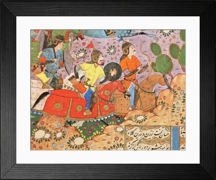 Framed Print : The Battle between Bahram Chubina and Sava Shah (image 2 of 9), c1560. Creator: Unknown Framed Print : The Battle between Bahram Chubina and Sava Shah (image 2 of 9), c1560. Creator: Unknown