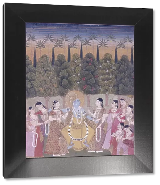 Krishna Dancing with Gopis, 1775-1800. Creator: Unknown