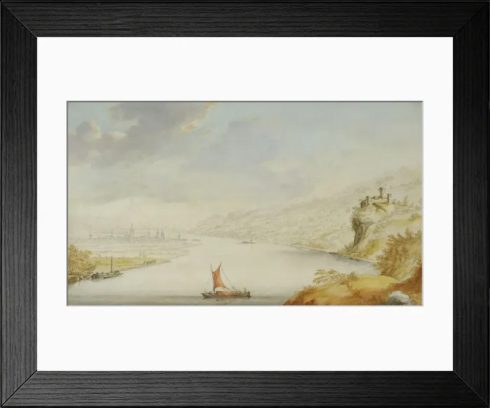 Framed Print : View over the Rhine with a town in the distance, c1690s. Creator: Jan van Call Framed Print : View over the Rhine with a town in the distance, c1690s. Creator: Jan van Call