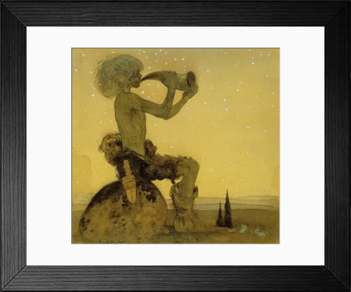 Framed Print : Vill Vallareman (a Fairy Shepherd), 1910. Creator: John Bauer Framed Print : Vill Vallareman (a Fairy Shepherd), 1910. Creator: John Bauer