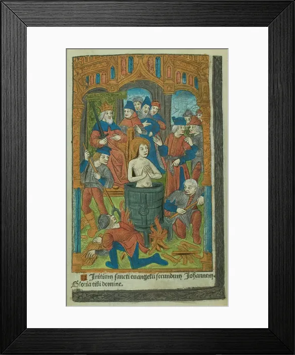 Framed Print : Martyrdom of a Christian saint, 1497. Creator: Master of Anne de Bretagne Framed Print : Martyrdom of a Christian saint, 1497. Creator: Master of Anne de Bretagne
