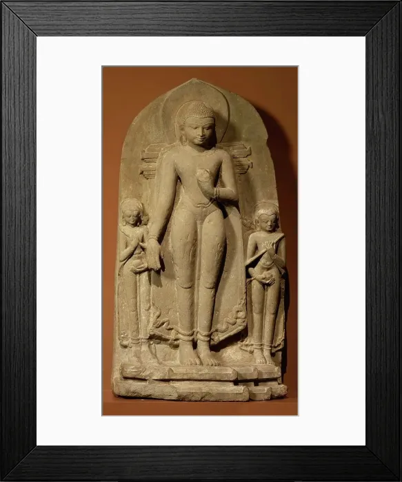 Framed Print : Buddha Shakyamuni with Monk Attendants, 11th-12th century. Creator: Unknown Framed Print : Buddha Shakyamuni with Monk Attendants, 11th-12th century. Creator: Unknown