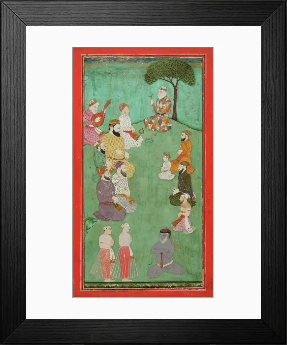 Framed Print : Imaginary Meeting of Guru Nanak, Mardana Sahab, and Other Sikh Gurus, c1780. Creator: Unknown Framed Print : Imaginary Meeting of Guru Nanak, Mardana Sahab, and Other Sikh Gurus, c1780. Creator: Unknown