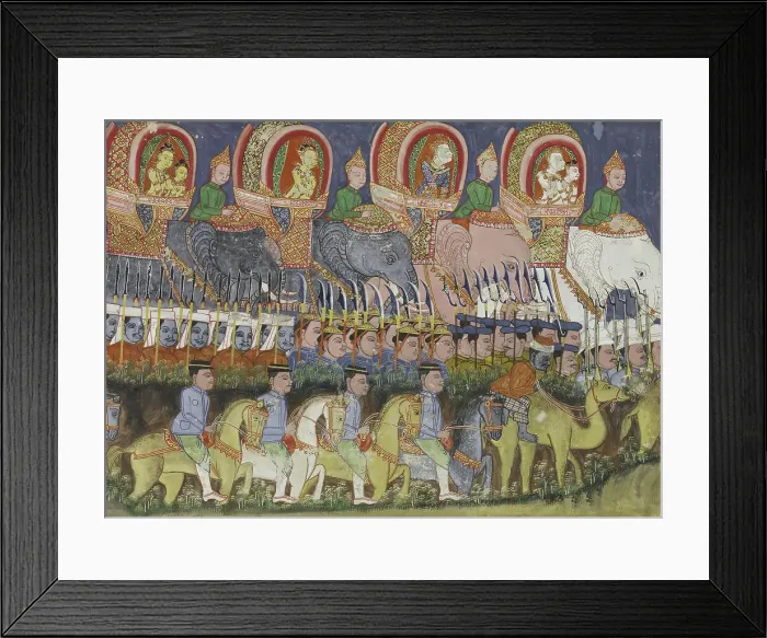 Framed Print : Vessantara Jataka, Chapter 13 (The Return to the Capital), 1920-1940. Creator: Unknown Framed Print : Vessantara Jataka, Chapter 13 (The Return to the Capital), 1920-1940. Creator: Unknown