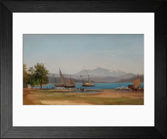 Framed Print : View from La Spezia, 1846. Creator: Joseph Magnus Stäck Framed Print : View from La Spezia, 1846. Creator: Joseph Magnus Stäck