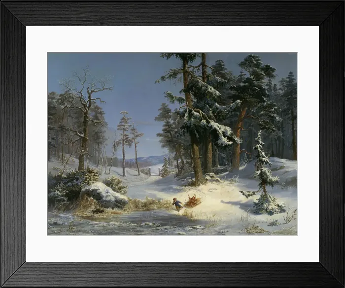 Framed Print : Winter Landscape from Queen Christina's Road in Djurgården, Stockholm, 1866. Creator: Charles XV, King of Sweden Framed Print : Winter Landscape from Queen Christina's Road in Djurgården, Stockholm, 1866. Creator: Charles XV, King of Sweden