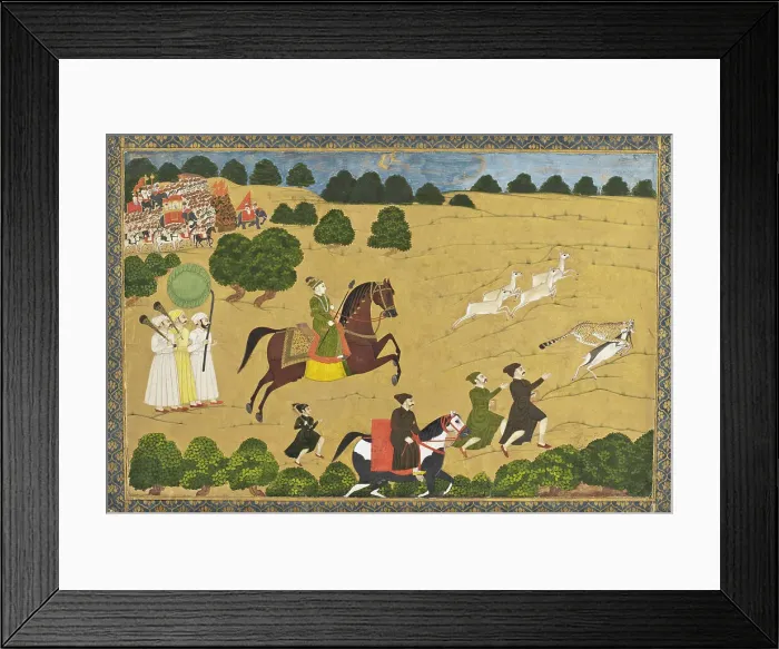 Framed Print : Prince Hunting with Cheetah, 1764 or earlier. Creator: Unknown Framed Print : Prince Hunting with Cheetah, 1764 or earlier. Creator: Unknown