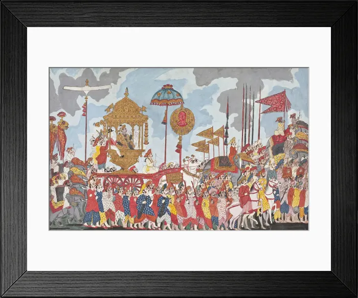 Framed Print : Royal Procession with Raja Amar Singh (Reigned 1787-1798) of Thanjavur (image 1 of 6), c1790. Creator: Unknown Framed Print : Royal Procession with Raja Amar Singh (Reigned 1787-1798) of Thanjavur (image 1 of 6), c1790. Creator: Unknown