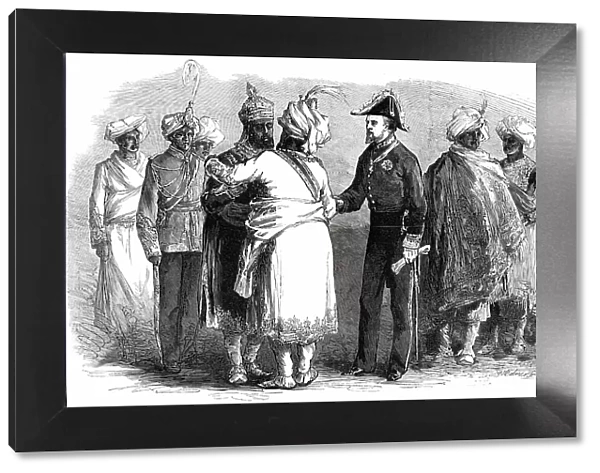 Rajahs introduced to each other while waiting for the Prince of Wales at Calcutta...1876. Creator: William James Palmer
