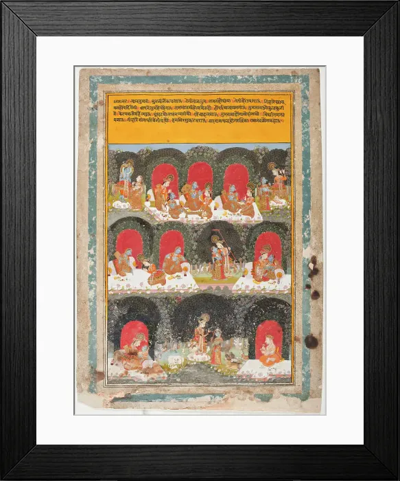 Framed Print : The Reversal of Roles, Episodes from the Krishna Lila (The Play of Krishna)... c1725. Creator: Unknown Framed Print : The Reversal of Roles, Episodes from the Krishna Lila (The Play of Krishna)... c1725. Creator: Unknown