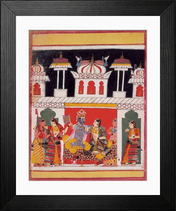 Framed Print : Bhairava Raga, Folio from a Ragamala (Garland of Melodies), c1650. Creator: Unknown Framed Print : Bhairava Raga, Folio from a Ragamala (Garland of Melodies), c1650. Creator: Unknown