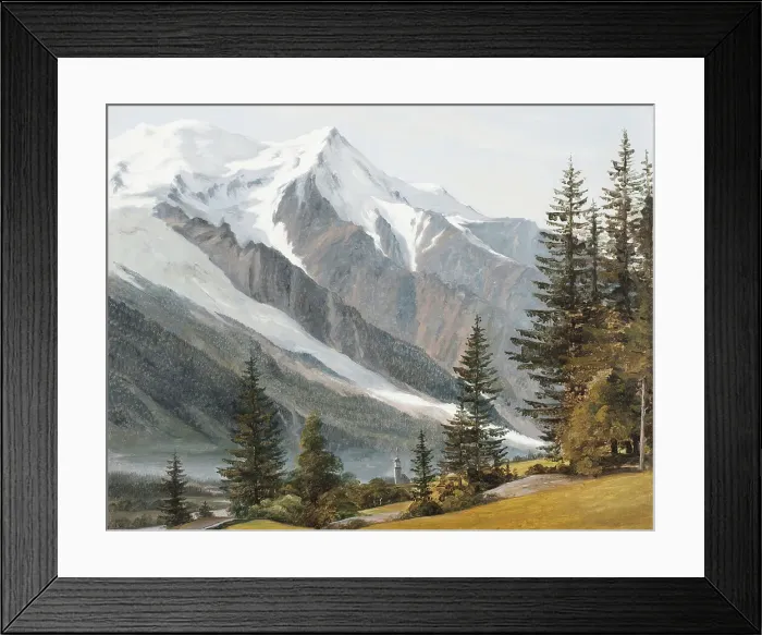 Framed Print : View towards Chamonix-Mont-Blanc, Ef. 1834. Creator: Martinus Rorbye Framed Print : View towards Chamonix-Mont-Blanc, Ef. 1834. Creator: Martinus Rorbye