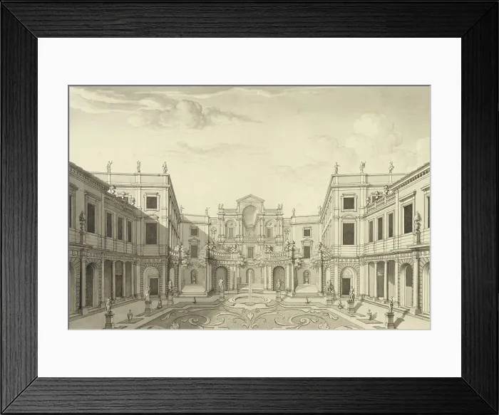 Framed Print : View of the Tessin Palace garden, Stockholm, about 1700. Creator: Nicodemus Tessin the Younger Framed Print : View of the Tessin Palace garden, Stockholm, about 1700. Creator: Nicodemus Tessin the Younger