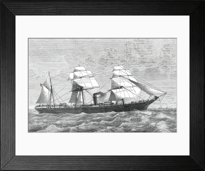 Framed Print : The Screw-steamer Alfonso XII, 1876. Creator: Josiah Robert Wells Framed Print : The Screw-steamer Alfonso XII, 1876. Creator: Josiah Robert Wells