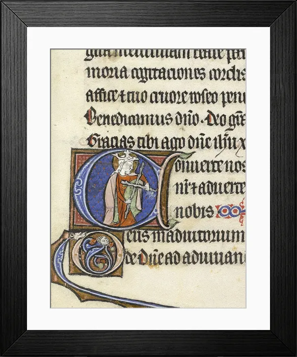 Framed Print : Queen holding a cross, c1290-1300. Creator: Unknown Framed Print : Queen holding a cross, c1290-1300. Creator: Unknown