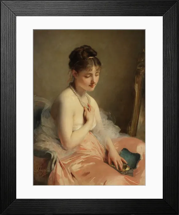 Framed Print : The Pearl-necklace, c19th century. Creator: Charles Chaplin Framed Print : The Pearl-necklace, c19th century. Creator: Charles Chaplin