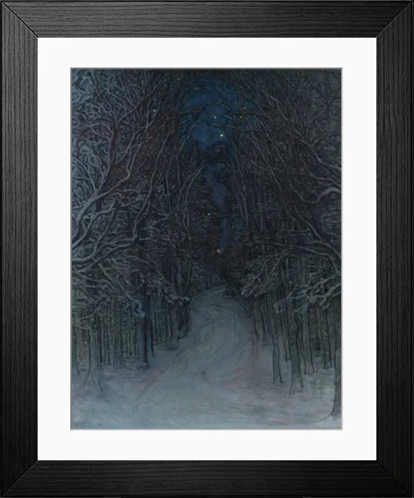 Framed Print : Winter Night in the Forest, 1907. Creator: Otto Hesselbom Framed Print : Winter Night in the Forest, 1907. Creator: Otto Hesselbom