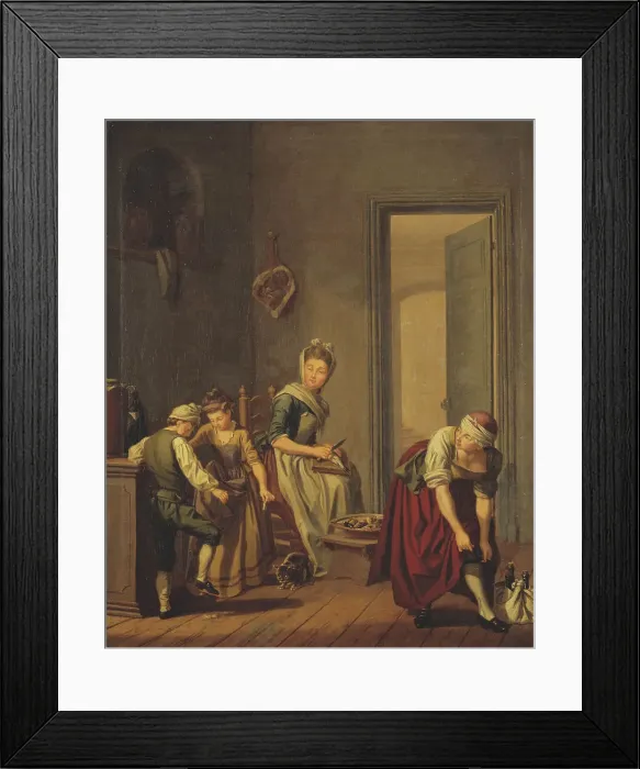 Framed Print : Women in a Kitchen, late 18th century. Creator: Per Hillestrom Framed Print : Women in a Kitchen, late 18th century. Creator: Per Hillestrom