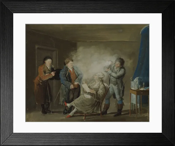 Framed Print : While the Wig is Being Powdered, c18th century. Creator: Pehr Nordquist Framed Print : While the Wig is Being Powdered, c18th century. Creator: Pehr Nordquist