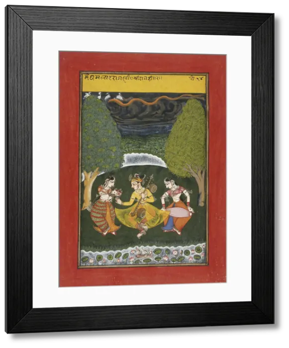 Framed Print : Megha Mallar Raga, Folio from a Ragamala (Garland of Melodies), between c1725 and c1750. Creator: Unknown Framed Print : Megha Mallar Raga, Folio from a Ragamala (Garland of Melodies), between c1725 and c1750. Creator: Unknown