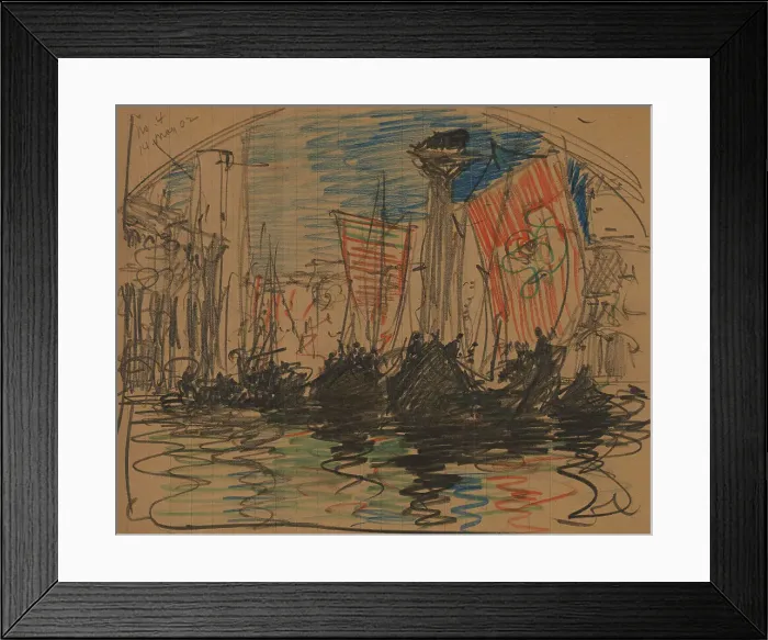 Framed Print : Scene of a Regatta, Venice, 1902. Creator: Francis Hopkinson Smith Framed Print : Scene of a Regatta, Venice, 1902. Creator: Francis Hopkinson Smith