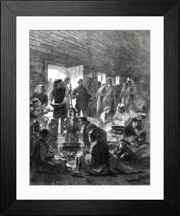 Framed Print : Herzegovinian Refugees at Ragusa, from a sketch by our special artist, 1876. Creator: Unknown Framed Print : Herzegovinian Refugees at Ragusa, from a sketch by our special artist, 1876. Creator: Unknown