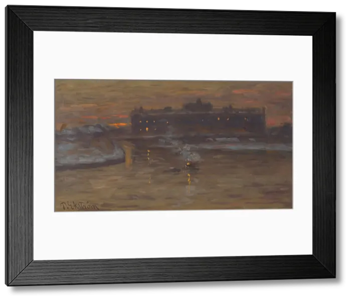 Framed Print : Winter Night by the Stockholm Strom, c1900s. Creator: Per Ekstrom Framed Print : Winter Night by the Stockholm Strom, c1900s. Creator: Per Ekstrom