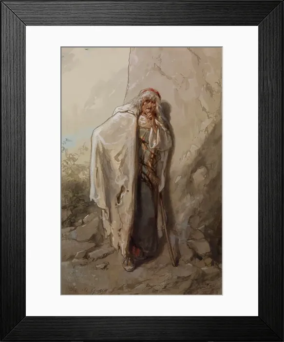 Framed Print : Old Gypsy, 1859-1865. Creator: Paul Gavarni Framed Print : Old Gypsy, 1859-1865. Creator: Paul Gavarni