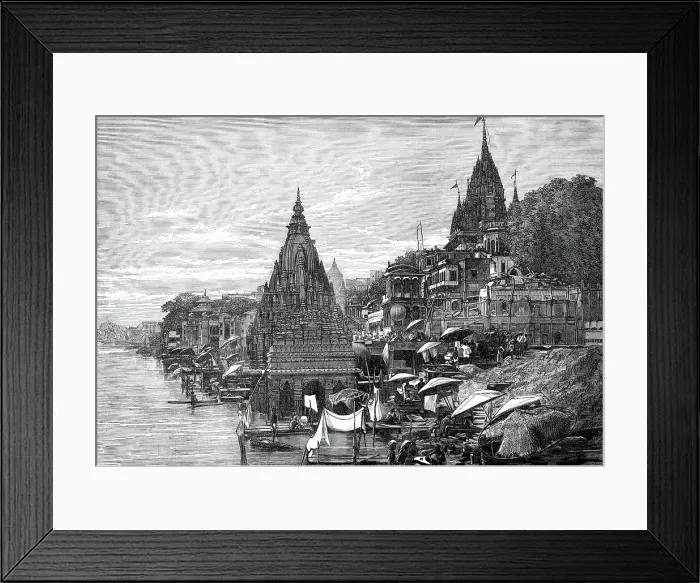 Framed Print : Ghaut at Benares, 1876. Creator: Unknown Framed Print : Ghaut at Benares, 1876. Creator: Unknown