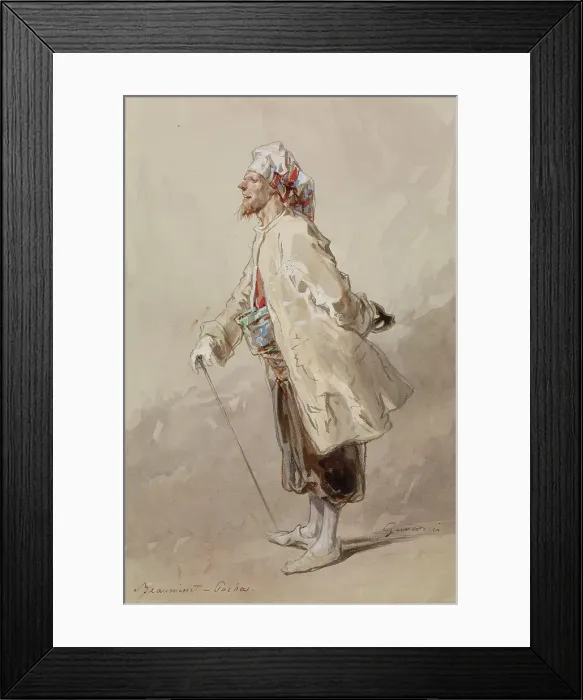 Framed Print : Man in Turkish Dress, c1860. Creator: Paul Gavarni Framed Print : Man in Turkish Dress, c1860. Creator: Paul Gavarni
