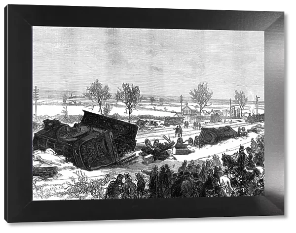 The Railway Accident at Abbotts Ripton, Huntingdon: general view of the scene of the accident, 1876. Creator: Crane