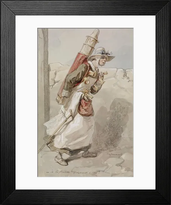 Framed Print : Woman Chocolate Vendor, 1855-1857. Creator: Paul Gavarni Framed Print : Woman Chocolate Vendor, 1855-1857. Creator: Paul Gavarni