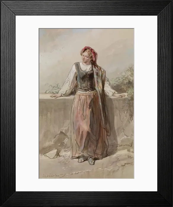 Framed Print : Indecision, 1859-1865. Creator: Paul Gavarni Framed Print : Indecision, 1859-1865. Creator: Paul Gavarni