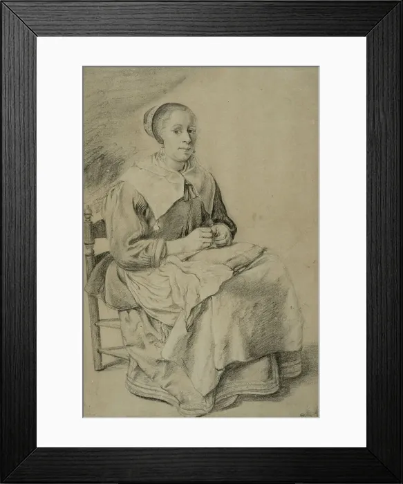 Framed Print : Working woman, mid 17th century. Creator: Gerritsz Quiringh van Brekelenkam Framed Print : Working woman, mid 17th century. Creator: Gerritsz Quiringh van Brekelenkam