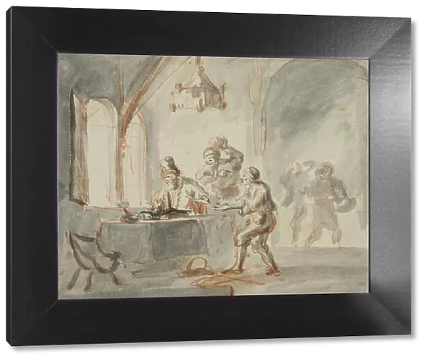 The vineyard workers receive their wages, mid 17th century. Creator: Rembrandt Harmensz van Rijn