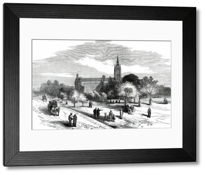 Framed Print : Calcutta Cathedral, from a sketch by one of our special artists, 1876. Creator: Unknown Framed Print : Calcutta Cathedral, from a sketch by one of our special artists, 1876. Creator: Unknown