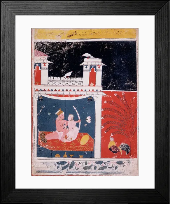 Framed Print : Vibhasa Ragini, Fourth Wife of Megha Raga, Folio from a Ragamala... between c1660 and c1675. Creator: Unknown Framed Print : Vibhasa Ragini, Fourth Wife of Megha Raga, Folio from a Ragamala... between c1660 and c1675. Creator: Unknown