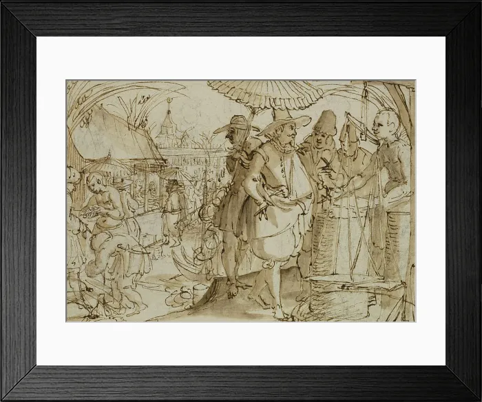 Framed Print : Scene from Dutch colony. Creator: Claes Jansz Visscher Framed Print : Scene from Dutch colony. Creator: Claes Jansz Visscher