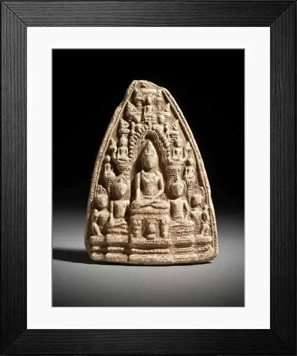 Framed Print : Buddha Shakyamuni with Attendants, 13th-14th century. Creator: Unknown Framed Print : Buddha Shakyamuni with Attendants, 13th-14th century. Creator: Unknown