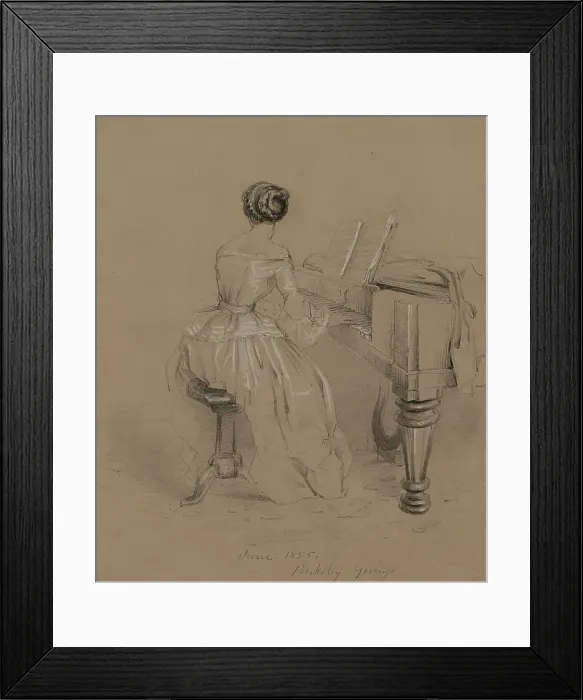 Framed Print : Mrs. Strother at the Piano, 1855. Creator: David Hunter Strother Framed Print : Mrs. Strother at the Piano, 1855. Creator: David Hunter Strother