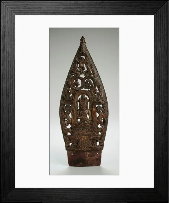Framed Print : Ritual Diadem Plaque with the Jina Buddha Amoghasiddhi, 13th-14th century. Creator: Unknown Framed Print : Ritual Diadem Plaque with the Jina Buddha Amoghasiddhi, 13th-14th century. Creator: Unknown