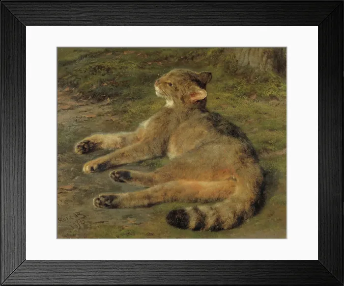 Framed Print : Wild Cat, 1850. Creator: Rosa Bonheur Framed Print : Wild Cat, 1850. Creator: Rosa Bonheur