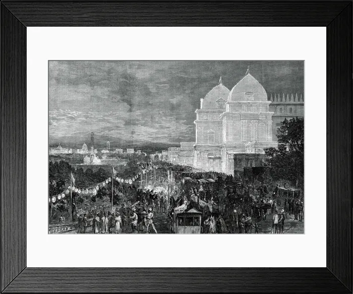 Framed Print : Illuminations at Calcutta in honour of the Prince of Wales...1876. Creator: Unknown Framed Print : Illuminations at Calcutta in honour of the Prince of Wales...1876. Creator: Unknown