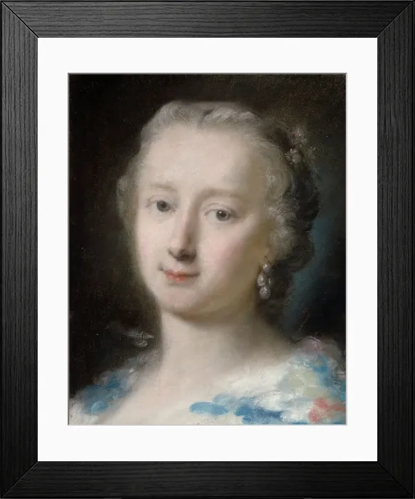 Framed Print : Young Woman with Flowers in her Hair, c18th century. Creator: Rosalba Giovanna Carriera Framed Print : Young Woman with Flowers in her Hair, c18th century. Creator: Rosalba Giovanna Carriera