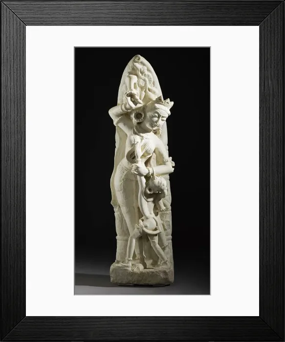 Framed Print : Architectural Bracket in the Form of a Celestial Nymph Teasing a Boy, 13th-14th century. Creator: Unknown Framed Print : Architectural Bracket in the Form of a Celestial Nymph Teasing a Boy, 13th-14th century. Creator: Unknown