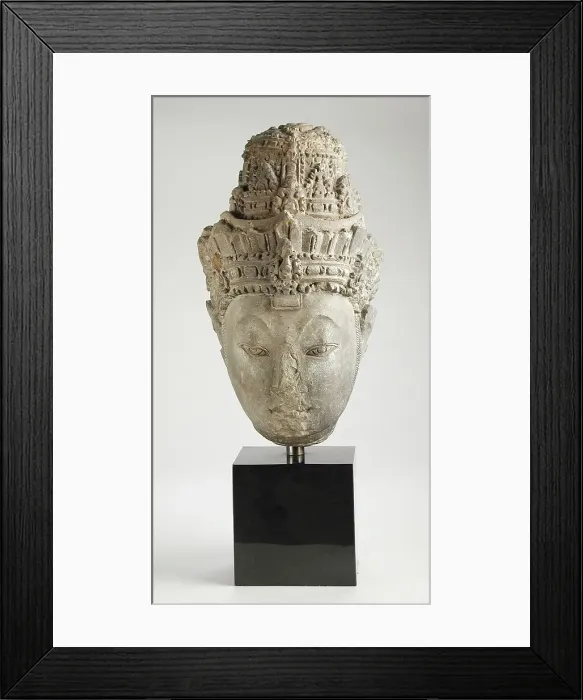 Framed Print : Head of Deified King (?), 14th century. Creator: Unknown Framed Print : Head of Deified King (?), 14th century. Creator: Unknown