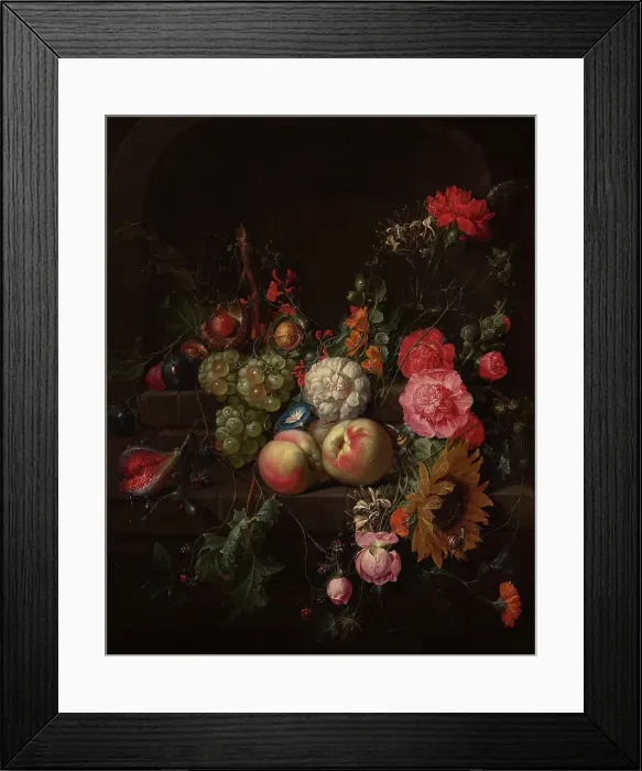Framed Print : Still Life with Flowers and Fruit. Creator: Cornelis de Heem Framed Print : Still Life with Flowers and Fruit. Creator: Cornelis de Heem