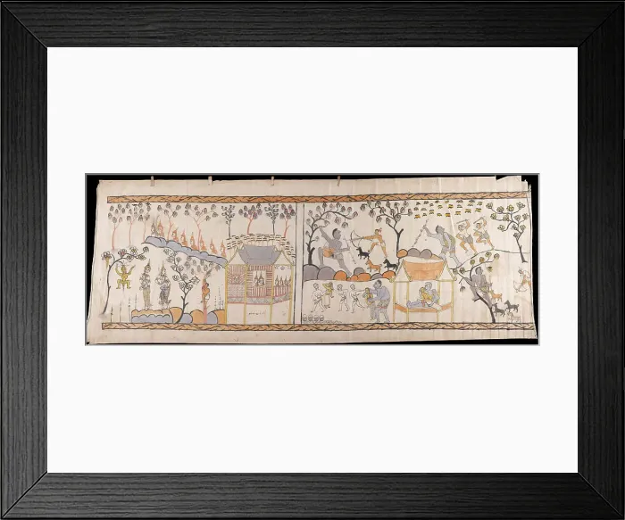 Framed Print : Narrative Scroll: Vessantara Jataka, 1st half 20th century. Creator: Unknown Framed Print : Narrative Scroll: Vessantara Jataka, 1st half 20th century. Creator: Unknown