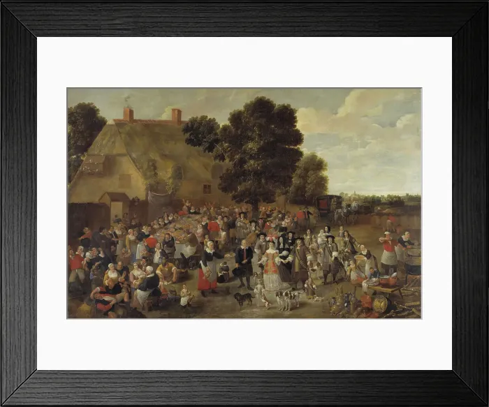 Framed Print : Village Wedding and Open Air Feast, mid 17th century. Creator: School of Mattheus van Helmont Framed Print : Village Wedding and Open Air Feast, mid 17th century. Creator: School of Mattheus van Helmont