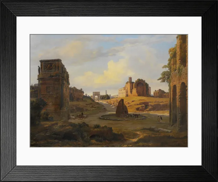 Framed Print : View towards Forum Romanum from the Colosseum, 1848. Creator: Thorald Laessoe Framed Print : View towards Forum Romanum from the Colosseum, 1848. Creator: Thorald Laessoe